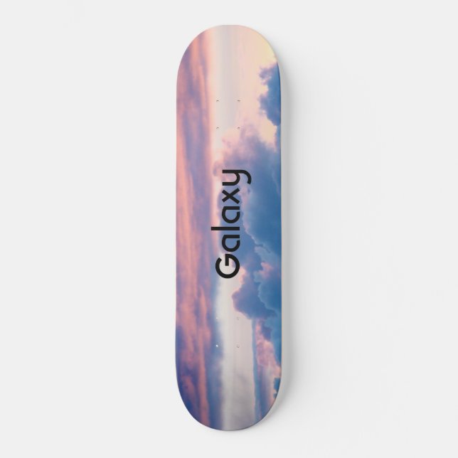 GALAXY Skateboard Sunset Twilight Blue Pink (Front)