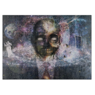Galaxy Skull Cutting Board