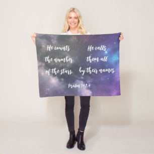 Galaxy Sky Scripture Bible Verse Fleece Blanket