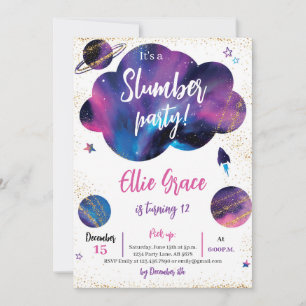 Galaxy Slumber Party Invitation