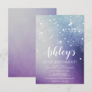 Galaxy Space Anniversaire Sleepover Invitation
