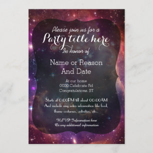 Galaxy space background all occasion party invitation