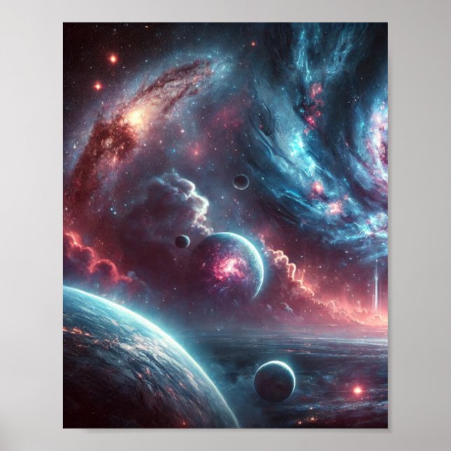 Galaxy Space Background - Digital Download, Aesthe Poster (Front)