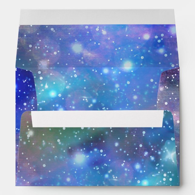 Galaxy Space Birthday Party Card Spacy Envelope (Back (Bottom))