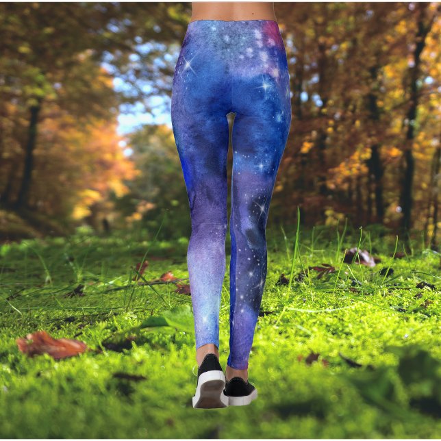 Galaxy Space Blue Purple Yoga Leggings (Créateur téléchargé)