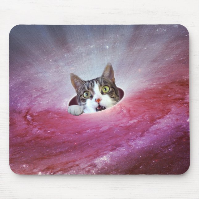 Galaxy Space Cats LOL Funny Mousepad (Front)