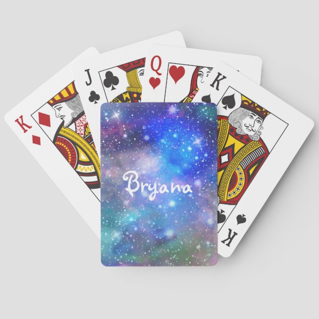 Galaxy Space Cosmic Personalized Playing Cards (Back)