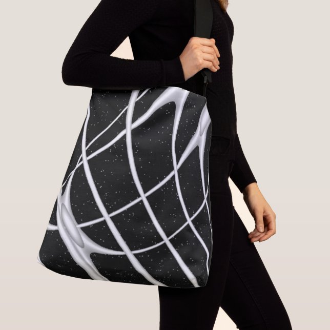 Galaxy Space Design Padfolio Crossbody Bag (Close Up)
