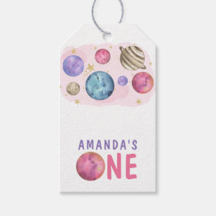 Galaxy Space Girl Birthday Party Gift Tags