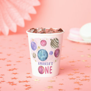 Galaxy Space Girl Birthday Party Paper Cups