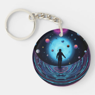 Galaxy Space Keychain   Cosmic Universe Art Keycha