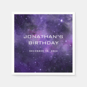 Galaxy Space Kids Birthday. Astronomy Cosmic Party Napkin
