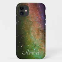 Galaxy Space Nebula Night Sky Personalized Orange