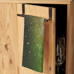 Galaxy Space Nebula Night Sky Red Orange Green Kitchen Towel