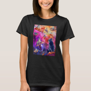 Galaxy Space Pizza Cat Cat In Space Eating Pizza T-Shirt