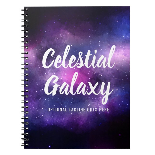 Galaxy Space Stars Ultra Violet Purple Nebula Notebook (Front)