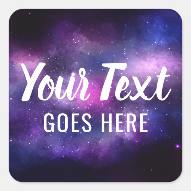 Galaxy Space Stars Ultra Violet Purple Nebula Square Sticker (Front)
