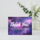 Galaxy Space Stars Ultra Violet Purple Thank You Postcard (Standing Front)