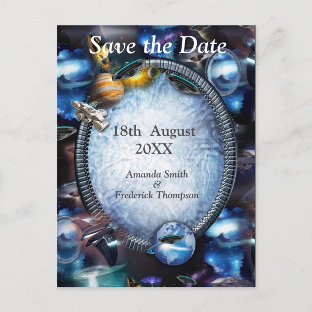 Galaxy Space Visitors Announcement Postcard (Front)