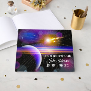 Galaxy Star and Planet for Memorial Service Guest Book
