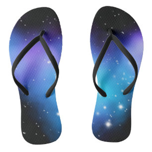 Galaxy Starlight Space Clouds Flip Flops