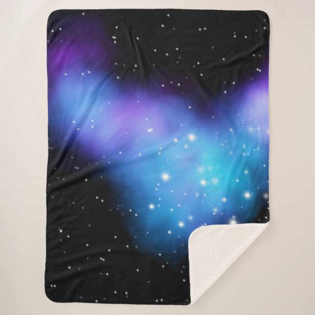 Galaxy Starlight Space Clouds Sherpa Blanket (Front)