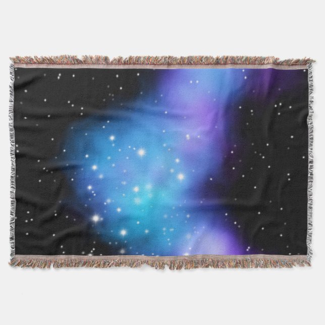 Galaxy Starlight Space Clouds Throw Blanket (Front)