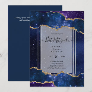 Galaxy Starry Night BAT MITZVAH Agate Invitation