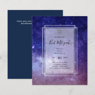 Galaxy Starry Night BAT MITZVAH Invitation