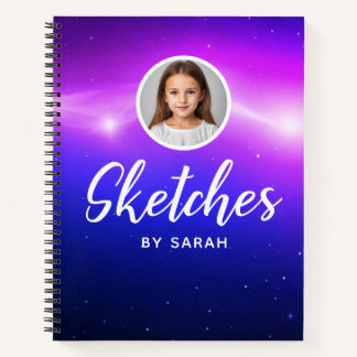 Galaxy Stars Personalized Name Sketchbook Notebook