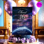 Galaxy Sweet Sixteen Birthday Invitation<br><div class="desc">Step into an enchanting cosmic realm with our Custom Galaxy Sweet Sixteen Birthday Invitation. Designed with love by none other than Mylini Design, this stellar invitation captures the magical essence of your upcoming celebration. You have the flexibility to customize the invitation with your own message, making it even more personal...</div>