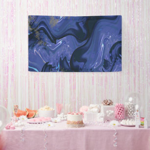 Galaxy Swirl Blue Glitter Abstract Cosmic Pattern  Banner