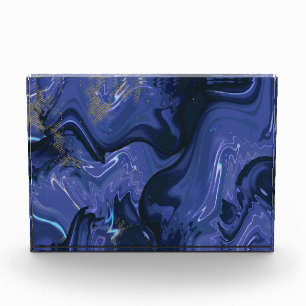 Galaxy Swirl Blue Glitter Abstract Cosmic Pattern  Photo Block