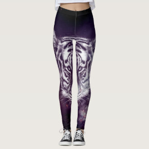 Galaxy Tiger Face Wallpaper Leggings