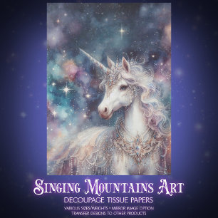 Galaxy Unicorn Fantasy Decoupage  Tissue Paper