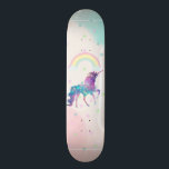 Galaxy Unicorn, Rainbow, Stars Skateboard<br><div class="desc">Cute galaxy unicorn with rainbow and stars.</div>