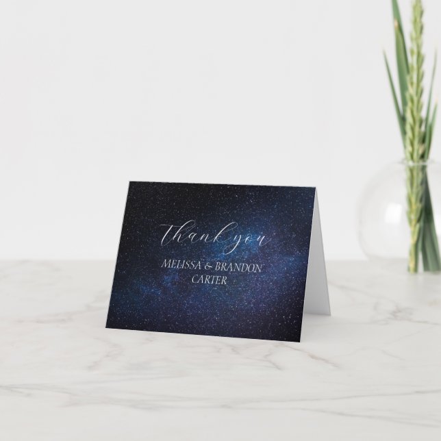Galaxy Universe Mystical Wedding Thank you  Card (Front)