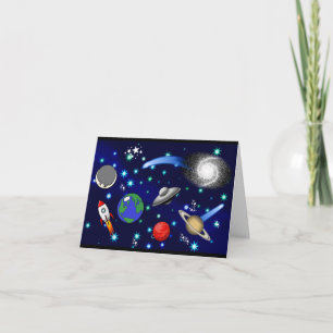 Galaxy Universe - Planets, Stars, Comets, Rockets Card