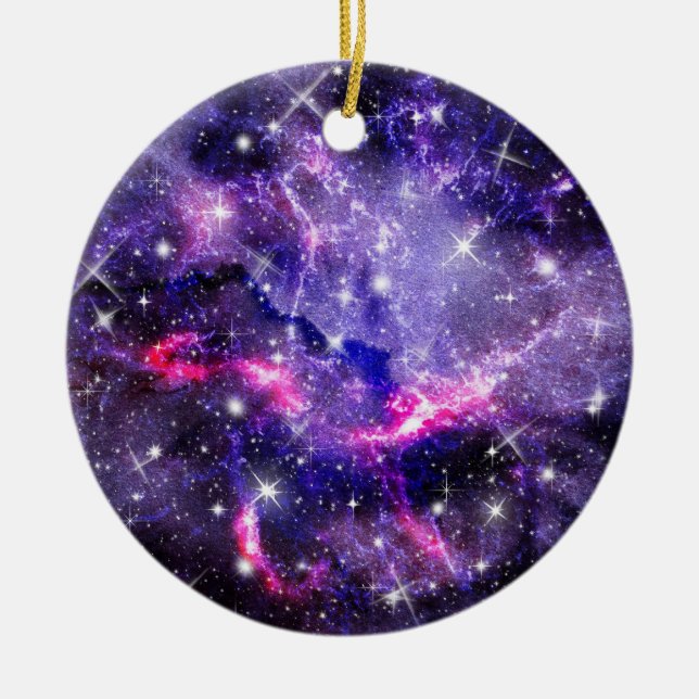 Galaxy, Universe, Stars, Outer Space Gift Pattern Ceramic Ornament (Front)
