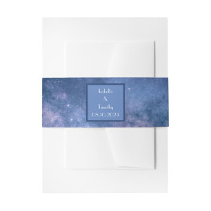 Galaxy Wedding Celestial Starry Night Sky Dinner I Invitation Belly Band