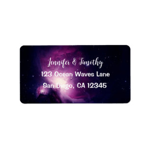 Galaxy Wedding Celestial Universe Stars Elegant Label
