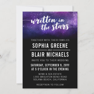Galaxy Wedding Invitation   Written In The Stars
