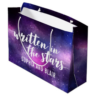 Galaxy Wedding Written In The Stars Personalized Large Gift Bag
