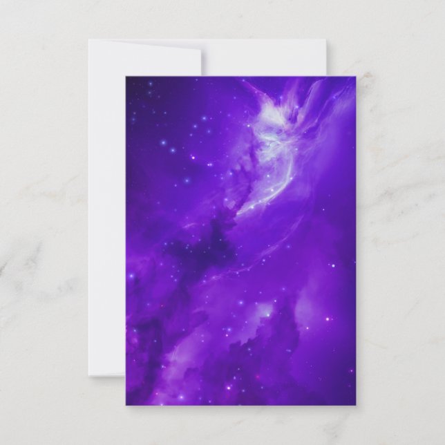 Galaxy with stars in space thank you card (Front)
