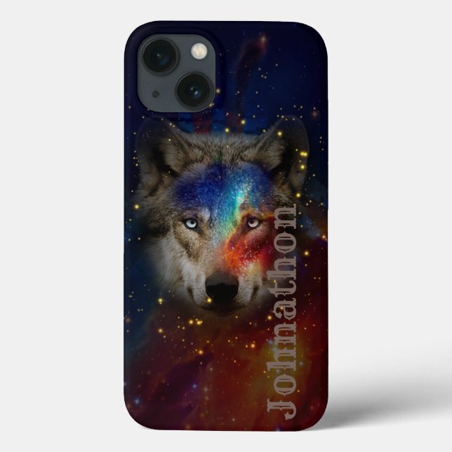 Galaxy Wolf For Men And Teen Boys Case-Mate iPhone Case (Back)