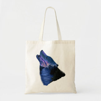 Galaxy Wolf night sky snow mountains Wild Nature Tote Bag