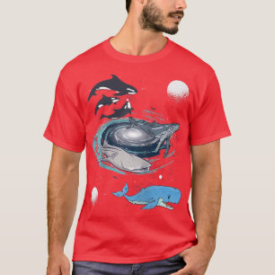 Galay Space Whale Shark Beluga Humpback Ocean Orca T-Shirt