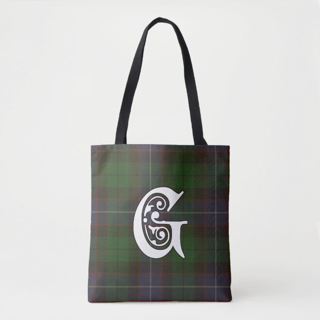 Galbraith Clan Tartan Monogram Tote Bag (Front)