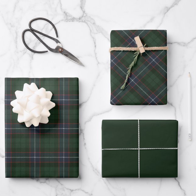 Galbraith Modern Original Scottish Tartan Wrapping Paper Sheet (Front)