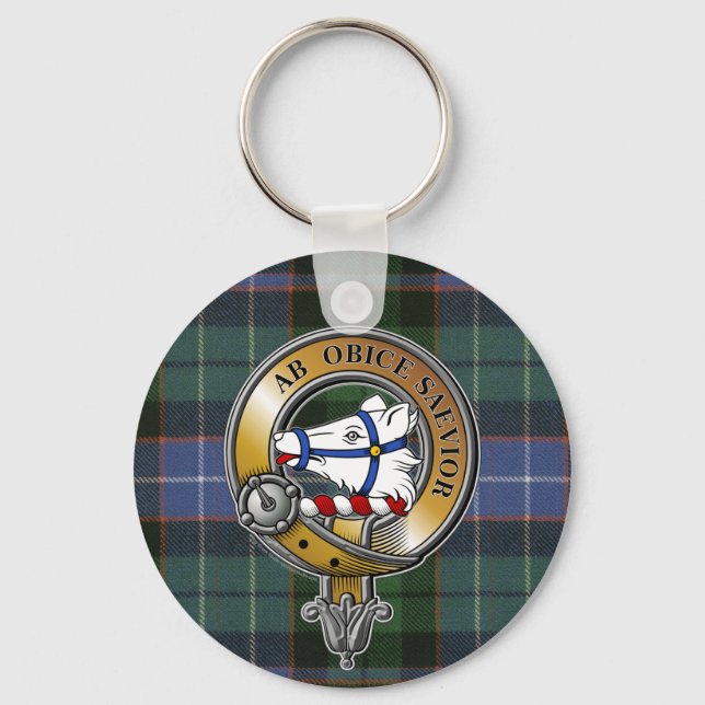 Galbraith Tartan & Badge Keychain (Front)